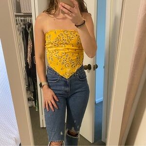 Hollister Yellow Bandana Tube Top